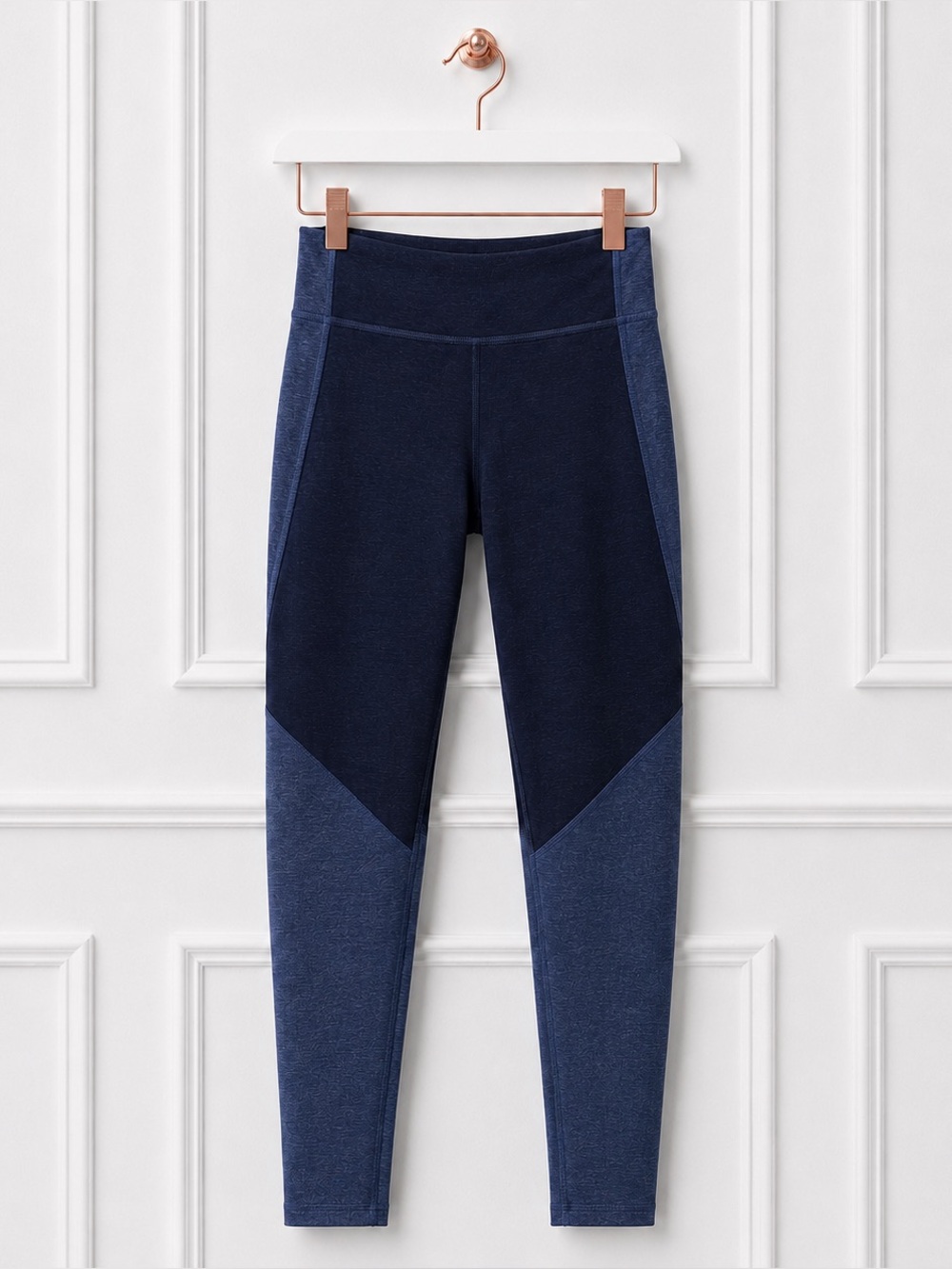 Outdoor Voices $85 Womens XS Blue Black 3/4 Two Tone Warmup Activewear Leggings